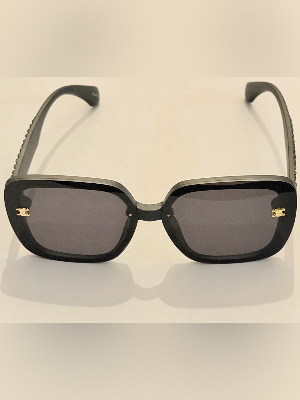 “C” Black Women's Square Sunglasses - Classic Black